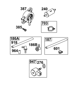 Fuel Supply Group Diagram and Parts List for 44C777-0010-G1 400000 - 699999 Briggs and Stratton Engine